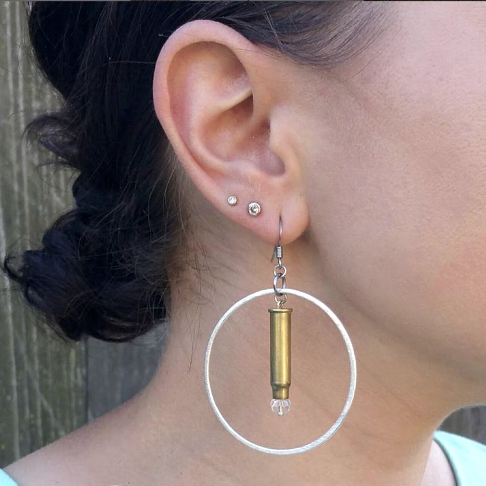 Bear and Her Honey Bullet Hoop Earrings | NWT | Beth Dutton Earrings | B+HH